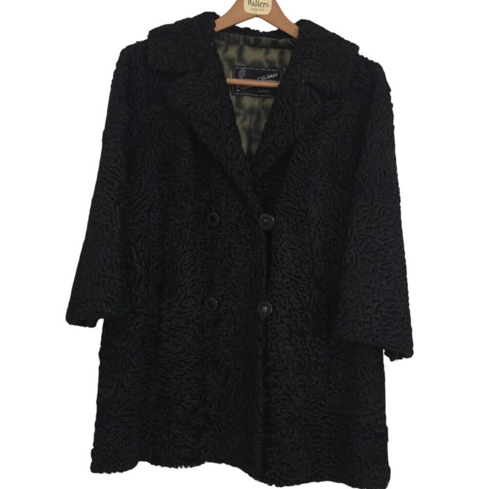 Vintage 40s/50s‎ Curley Wool Coat by Eli Feldman Furriers Custom in Discription